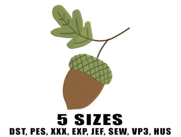 Acorn Autumn Embroidery Designs