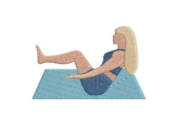 Boat Pose Yoga Embroidery Design