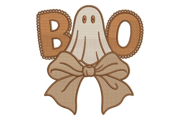 Boo Ghost Bow Embroidery