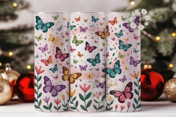 Butterfly Embroidery 20oz Tumbler Wrap