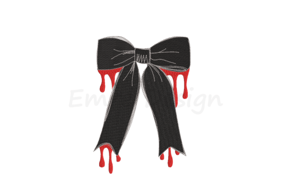 Coquette Halloween Bow Embroidery Design