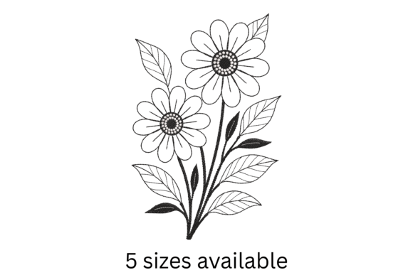 Daisy Outline Embroidery Design