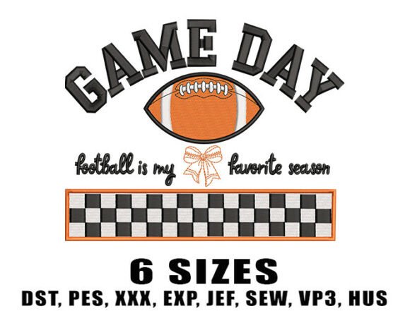 Football Game Day Embroidery Design