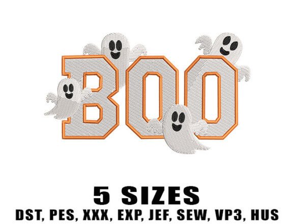 Halloween Boo Crew Embroidery Design