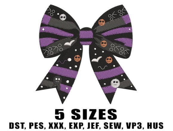 Halloween Bow Embroidery Design