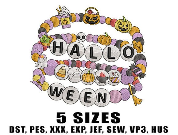 Halloween Bracelet Embroidery Design