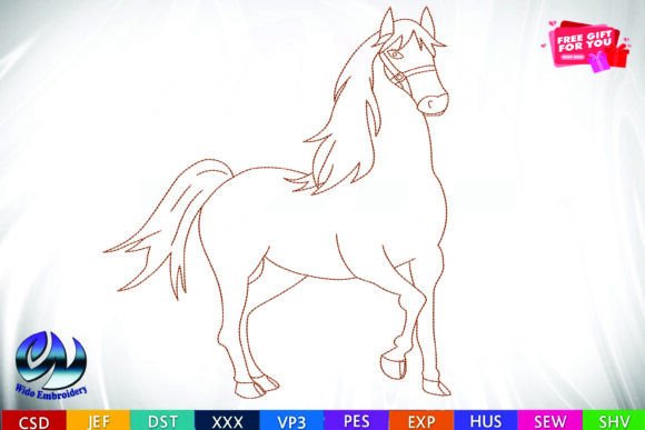 Horse Embroidery Design, 10 Formats