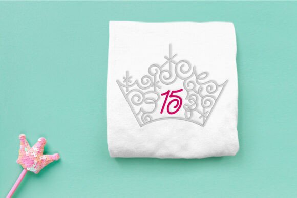 Magical Tiara with Number 15 Embroidery