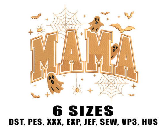 Mama Halloween Embroidery Design