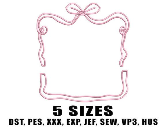 Open Ribbon Frame Embroidery Design