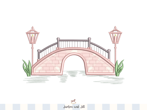 Romantic Bridge Embroidery Design
