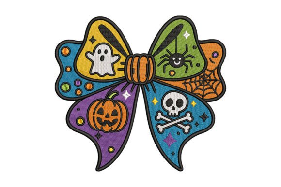 Spooky Halloween Bow Embroidery