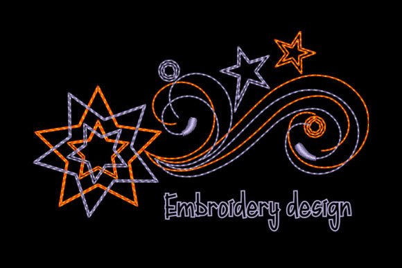 Starburst Wave Embroidery Design