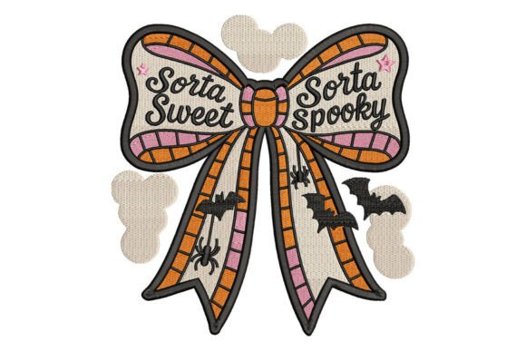Sweet Spooky Bow Embroidery