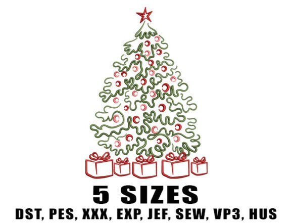 Winter Tree Embroidery Design