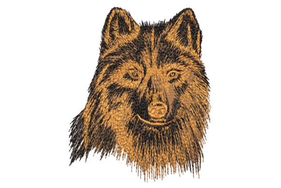 Wolf Face Embroidery Design