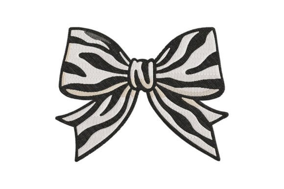 Zebra Print Bow Embroidery Design